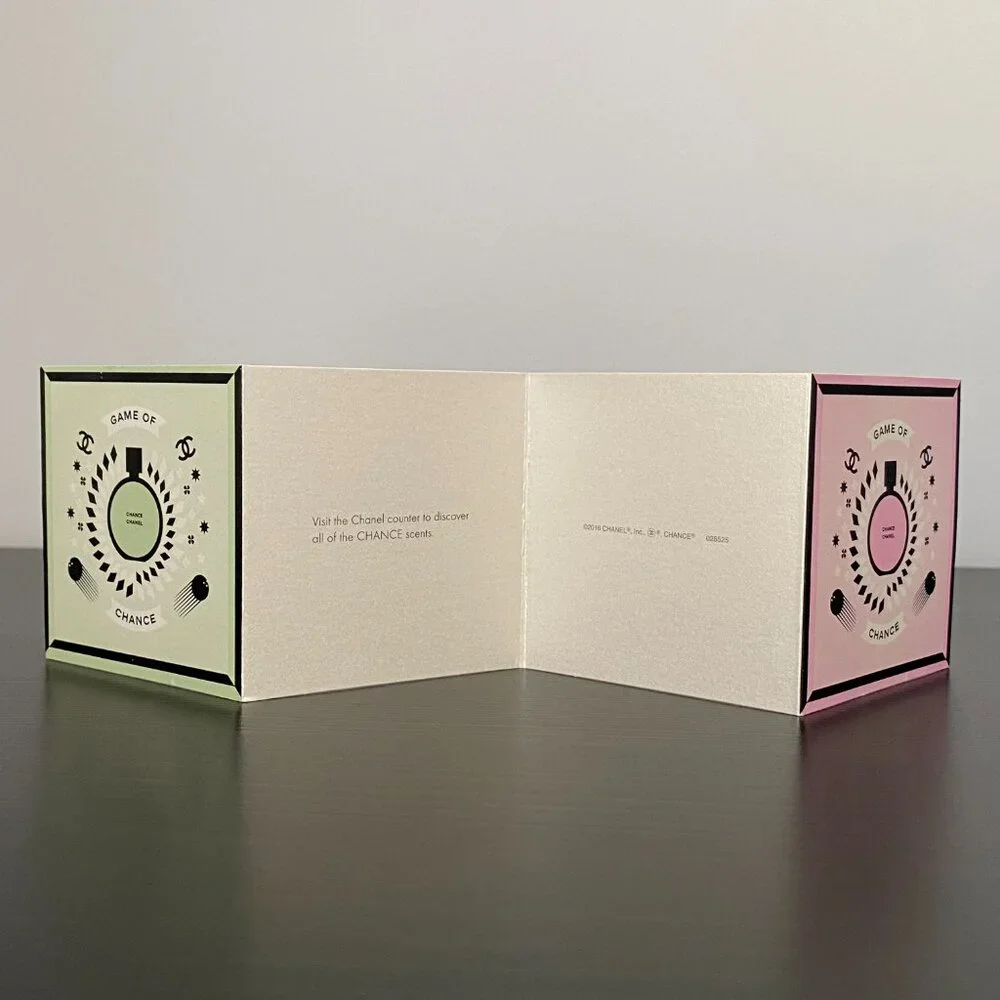 Chanel Chance Eau Tendre and Chance Eau Fraiche blotter single use samples